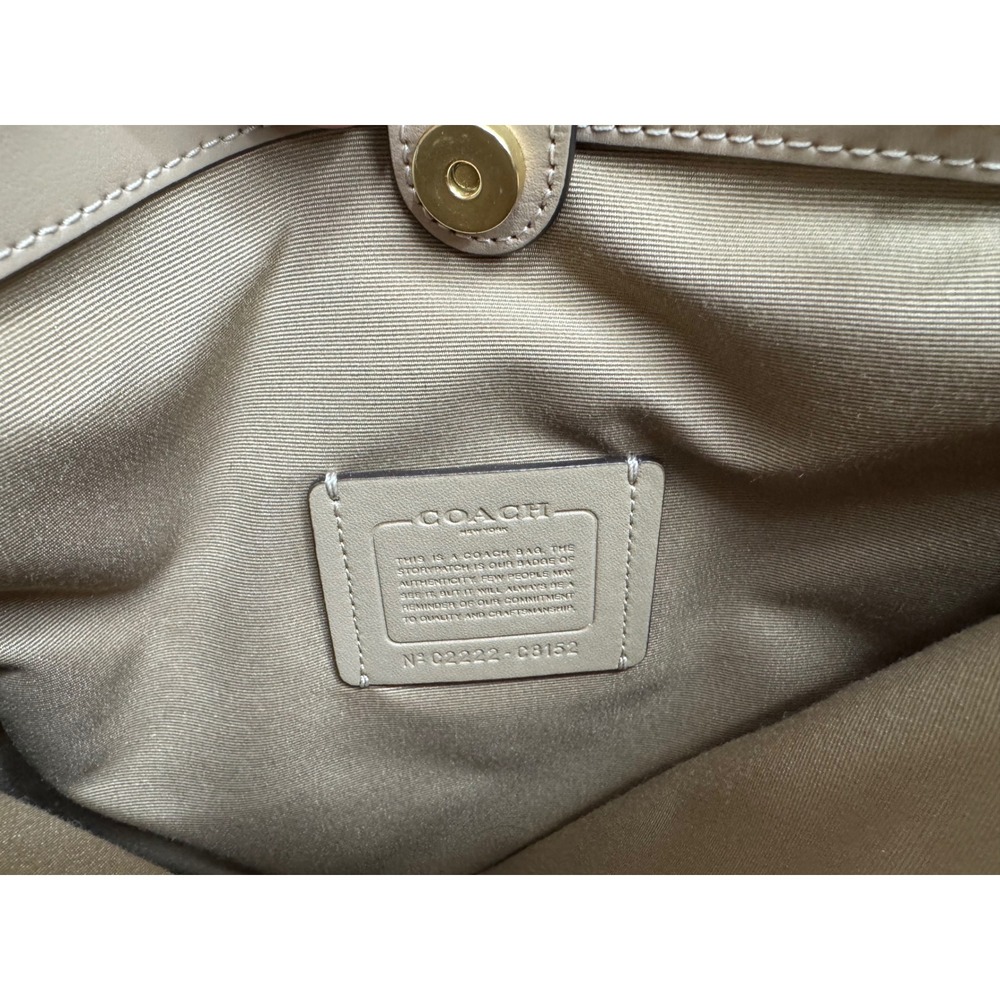 Coach C8152 Signature Canvas Mollie Tote 25 Khaki Chalk‎ Gold Chain Shoulder Bag - Picture 13 of 16